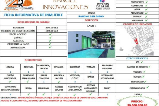 Preventa de “casa LAGO I”. En Fraccionamiento Residencial Rancho San Diego