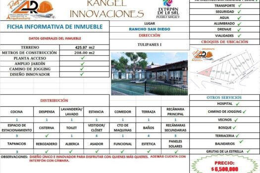 VENTA DE CASA “CASA TULIPANES I” EN RANCHO SAN DIEGO, IXTAPAN DE LA SAL.